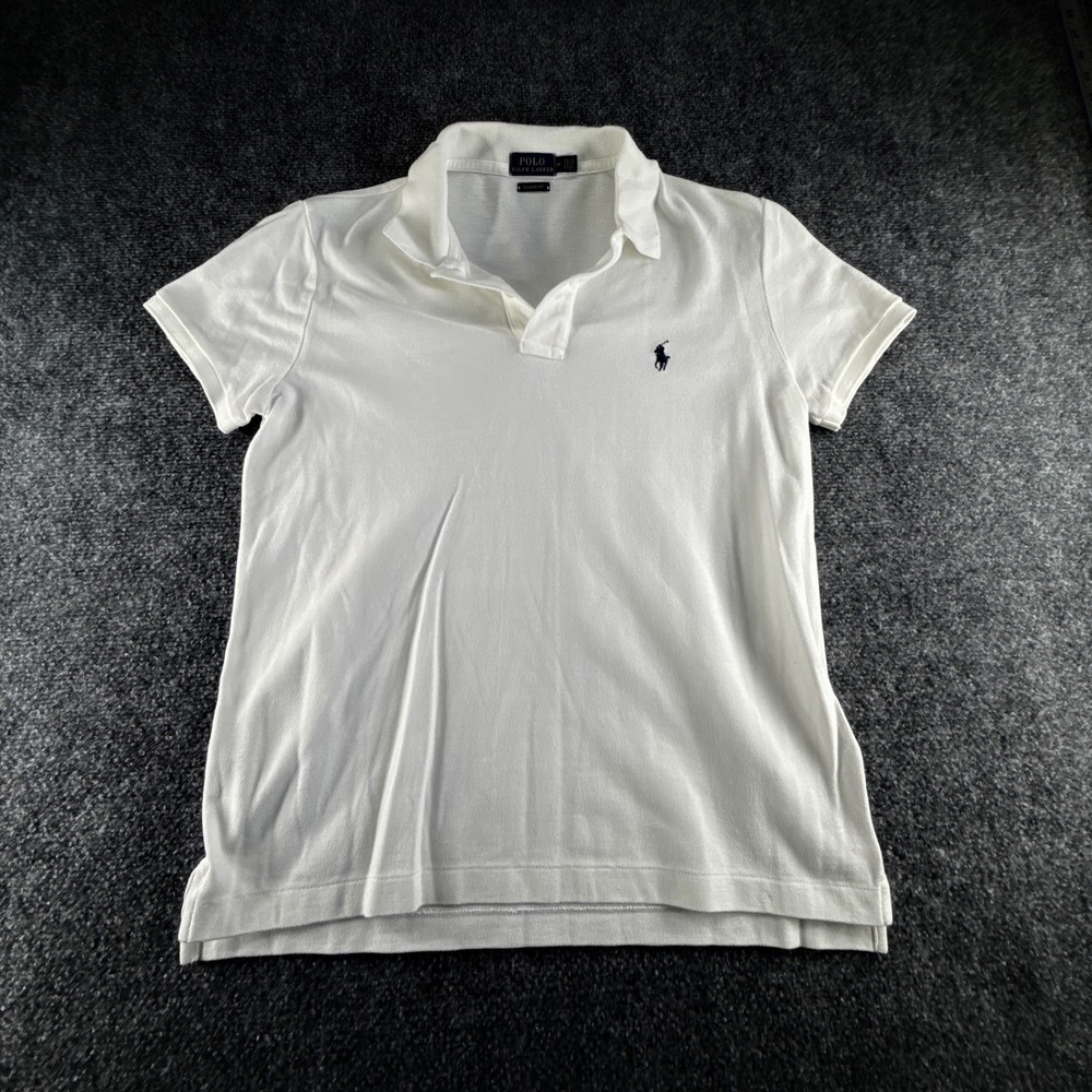 Polo Ralph Lauren women White Classic Fit Cotton Pique Short Sleeve Polo Shirt M